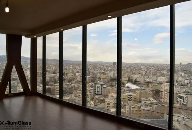 نمای شیشه ای کرتین وال- پروژه آلتون مشهد- آلومینیوم شیشه تهران