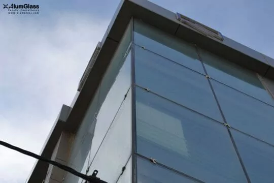 پوسته شیشه‌ای اسپایدر ساختمان نظام مهندسي استان خراسان رضوي- آلومینیوم شیشه تهران