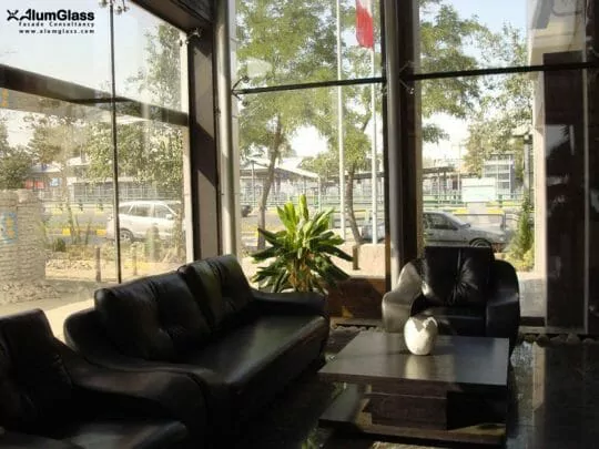 نمای شیشه ای دفتر پاریز شرق- آلومینیوم شیشه تهران
